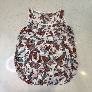 LOFT Red Relaxed Sleeveless Tank Top